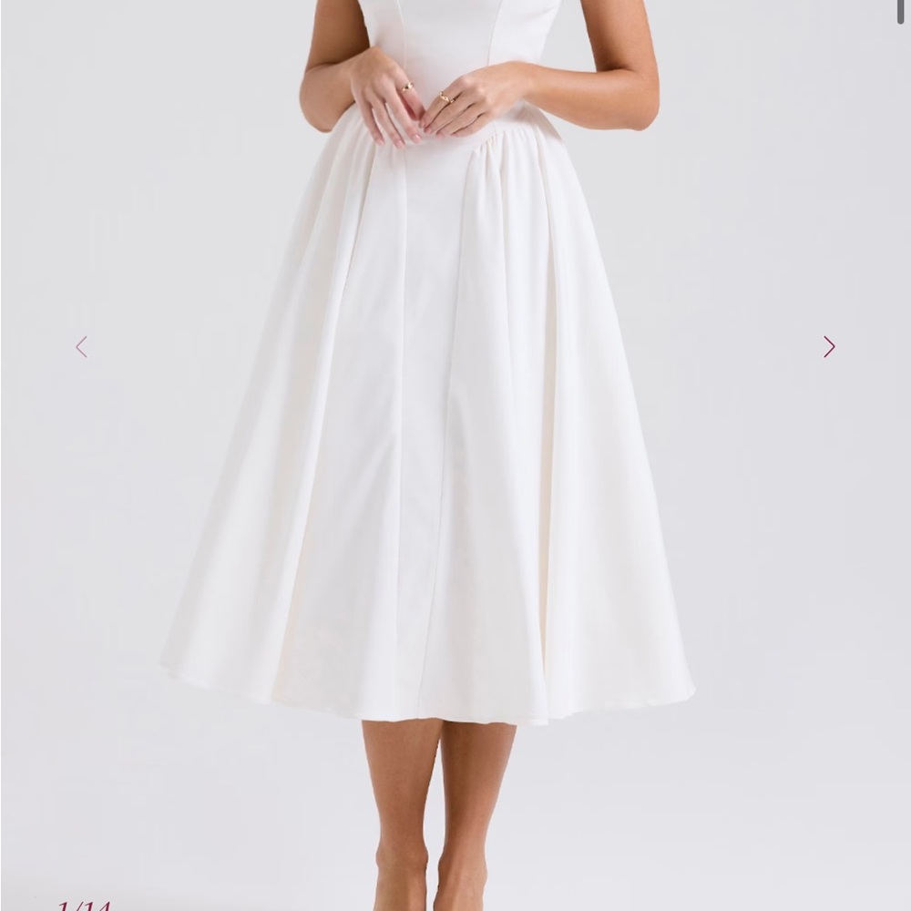 Elegant White Midi Dress